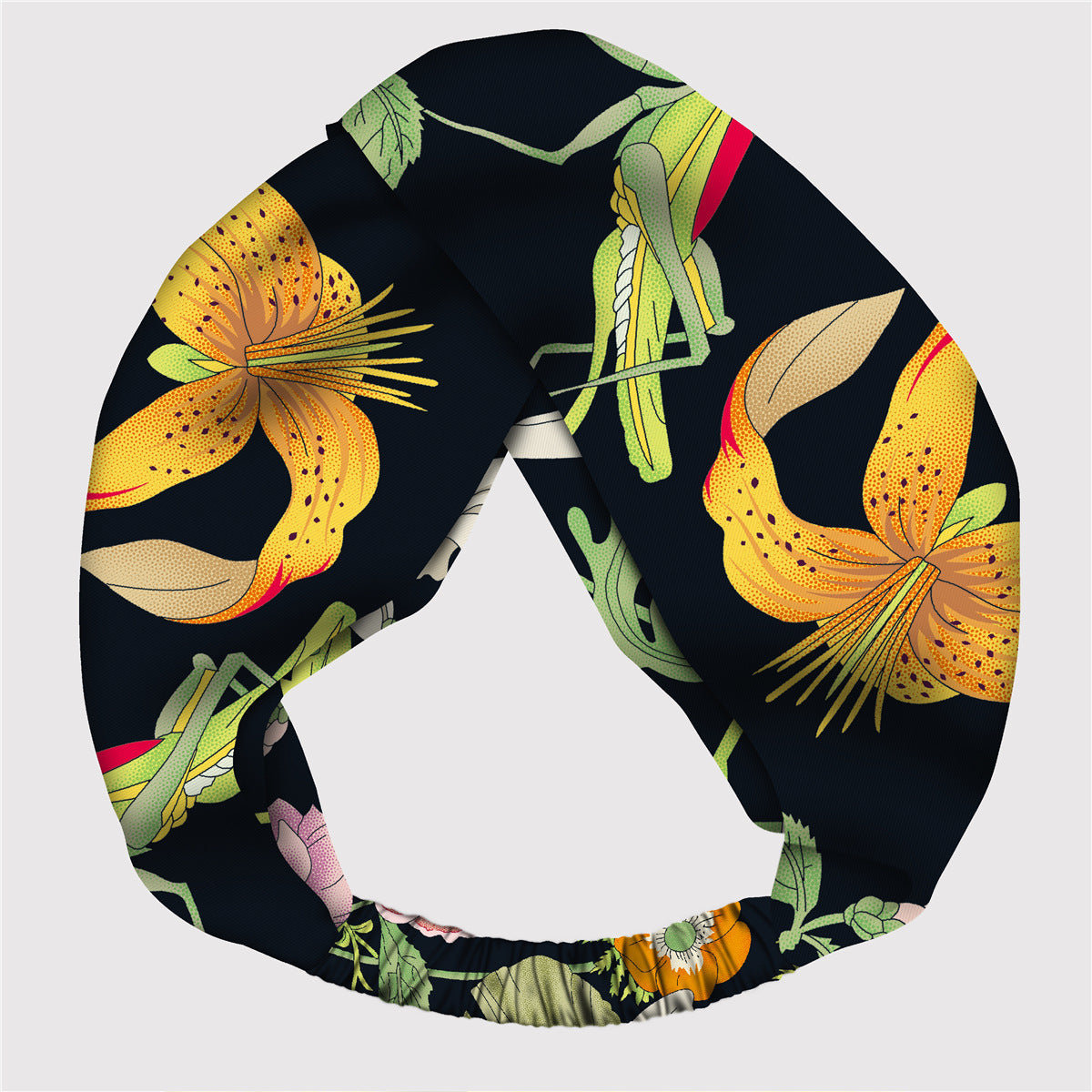 Wholesale silk twill silk adjustable elastic printing hair band